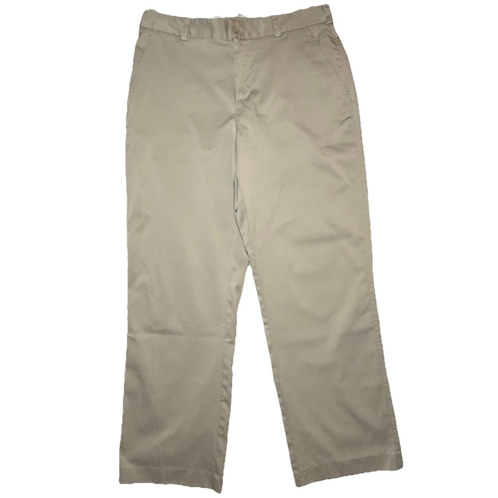 Nike Dri Fit Flat Front Chino Golf Pants Polyester Tan Khaki Men’s Size 34